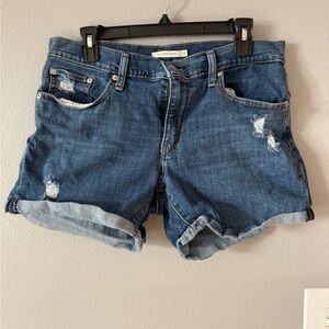 Casual Blue Distressed Jean Shorts